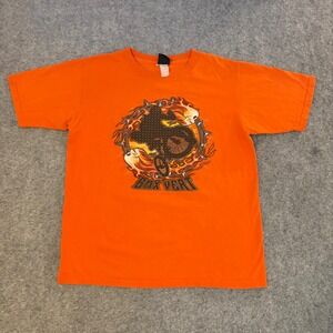 Vintage Y2K Rudeboys BMX Vert Bike Flames Center Logo T Shirt Adult Large